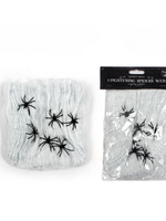 Halloween White Spider Web W/6 Spiders