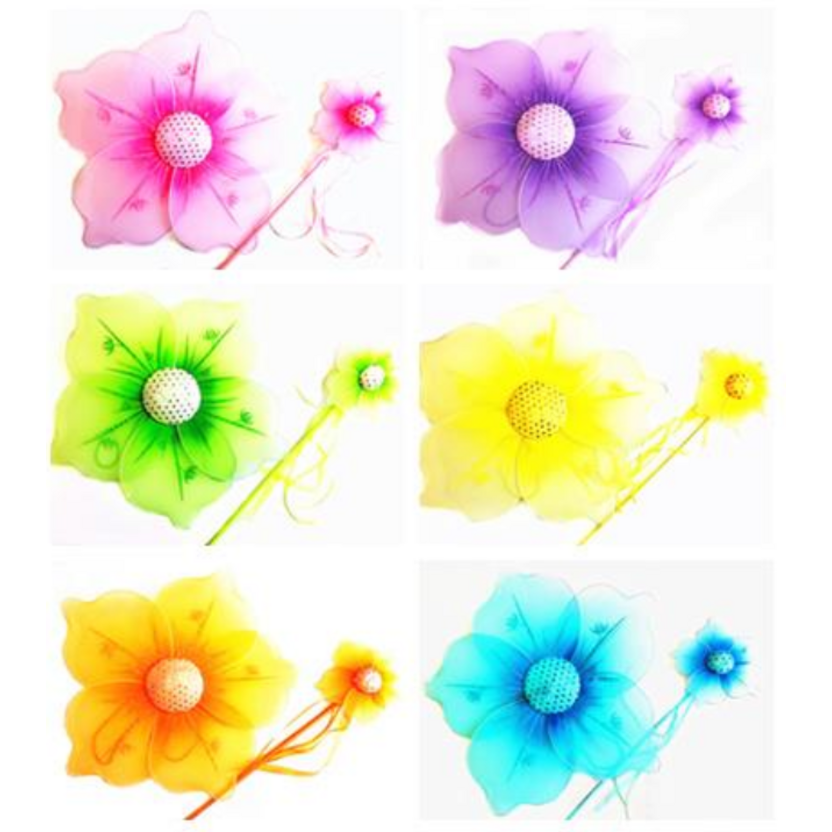 17" Flower Wing and Wand Set  Pink