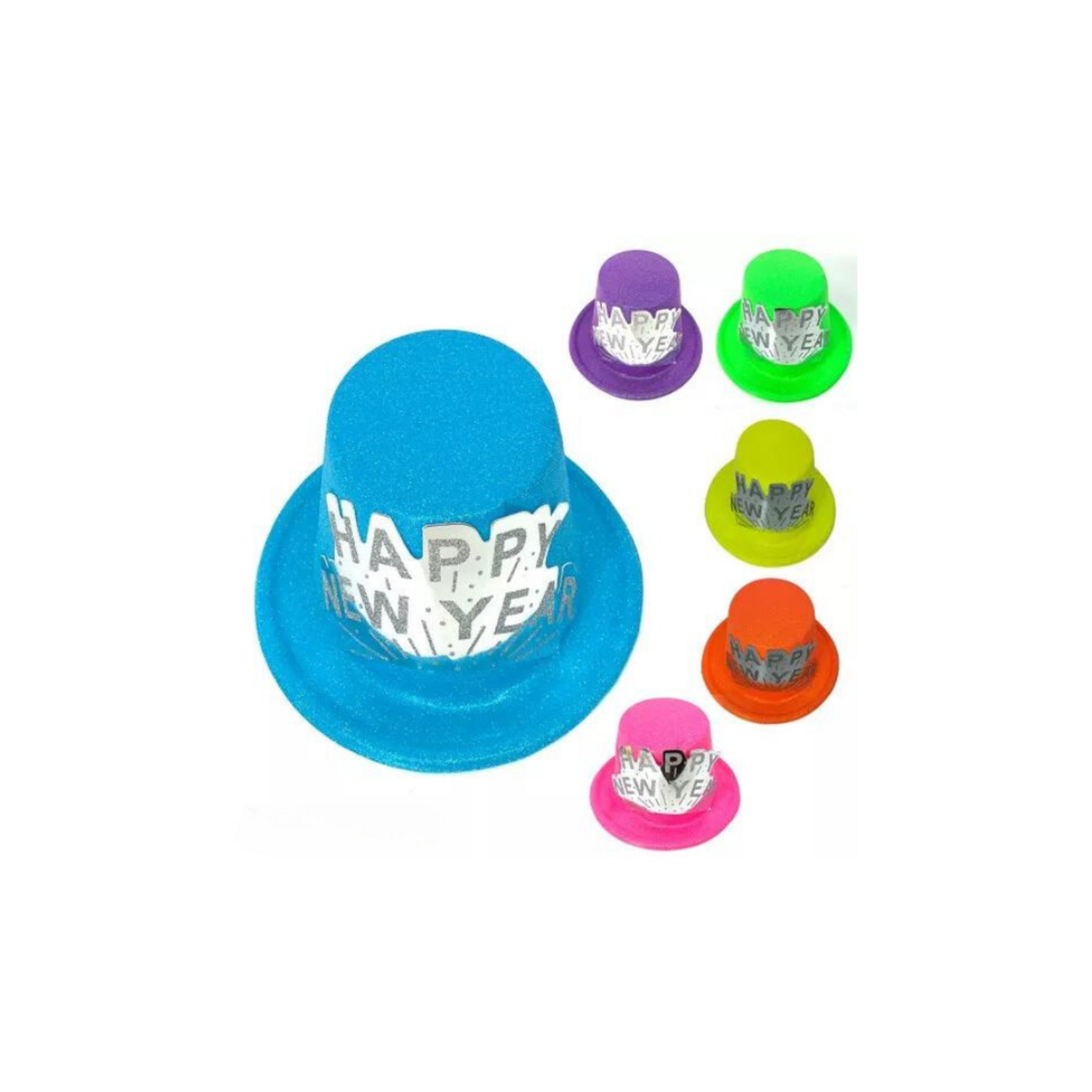 New Year Hat- Kids Glitter Plastic Hat Six Color
