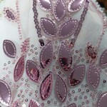 Poly Mesh with Embroidery Sequins 49-51 Inches (yard) Pink
