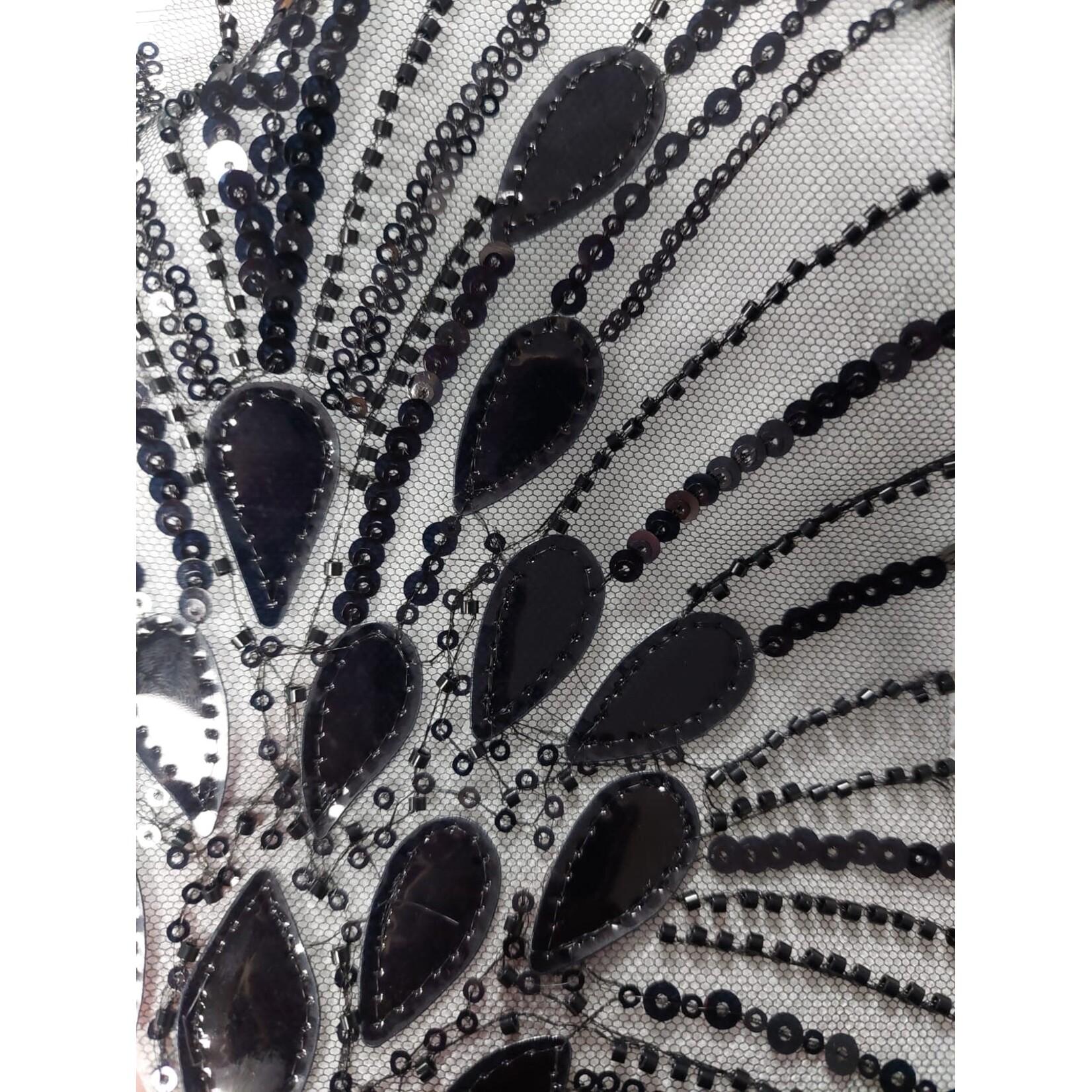 Poly Mesh with Embroidery Sequins 49-51 Inches (yard) Black