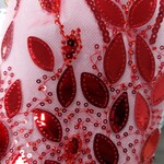 Poly Mesh with Embroidery Sequins 49-51 Inches (yard) Red