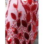 Poly Mesh with Embroidery Sequins 49-51 Inches (yard) Red