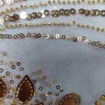 Poly Mesh with Embroidery Sequins 49-51 Inches (yard) Gold