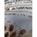 Poly Mesh with Embroidery Sequins 49-51 Inches (yard) Gold