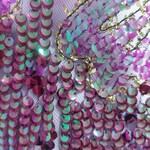 Poly Mesh with Embroidery spangle Lace 49-51 Inches (yard) Dark Plum