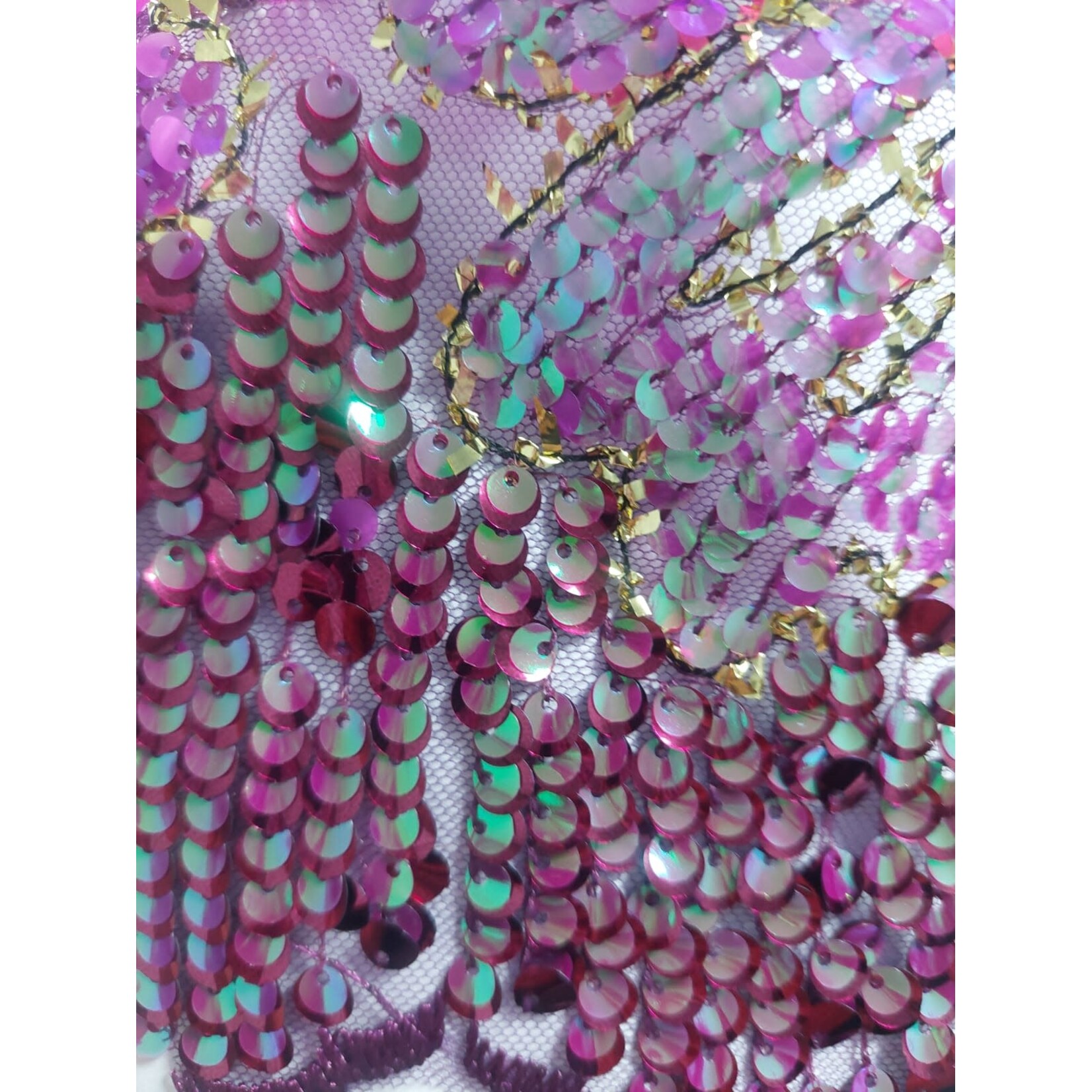 Poly Mesh with Embroidery spangle Lace 49-51 Inches (yard) Dark Plum