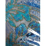 Poly Mesh with Embroidery spangle Lace 49-51 Inches (yard) Blue