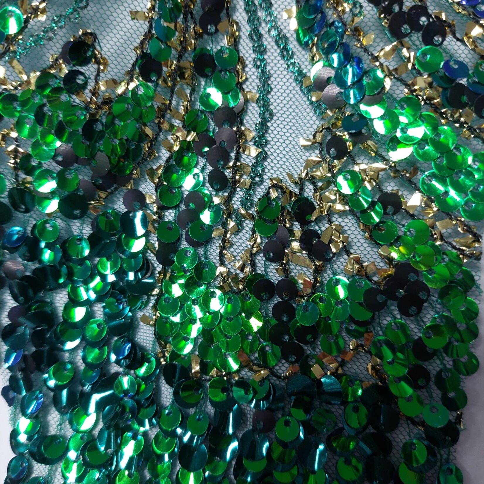 Poly Mesh with Embroidery spangle Lace 49-51 Inches (yard) Green
