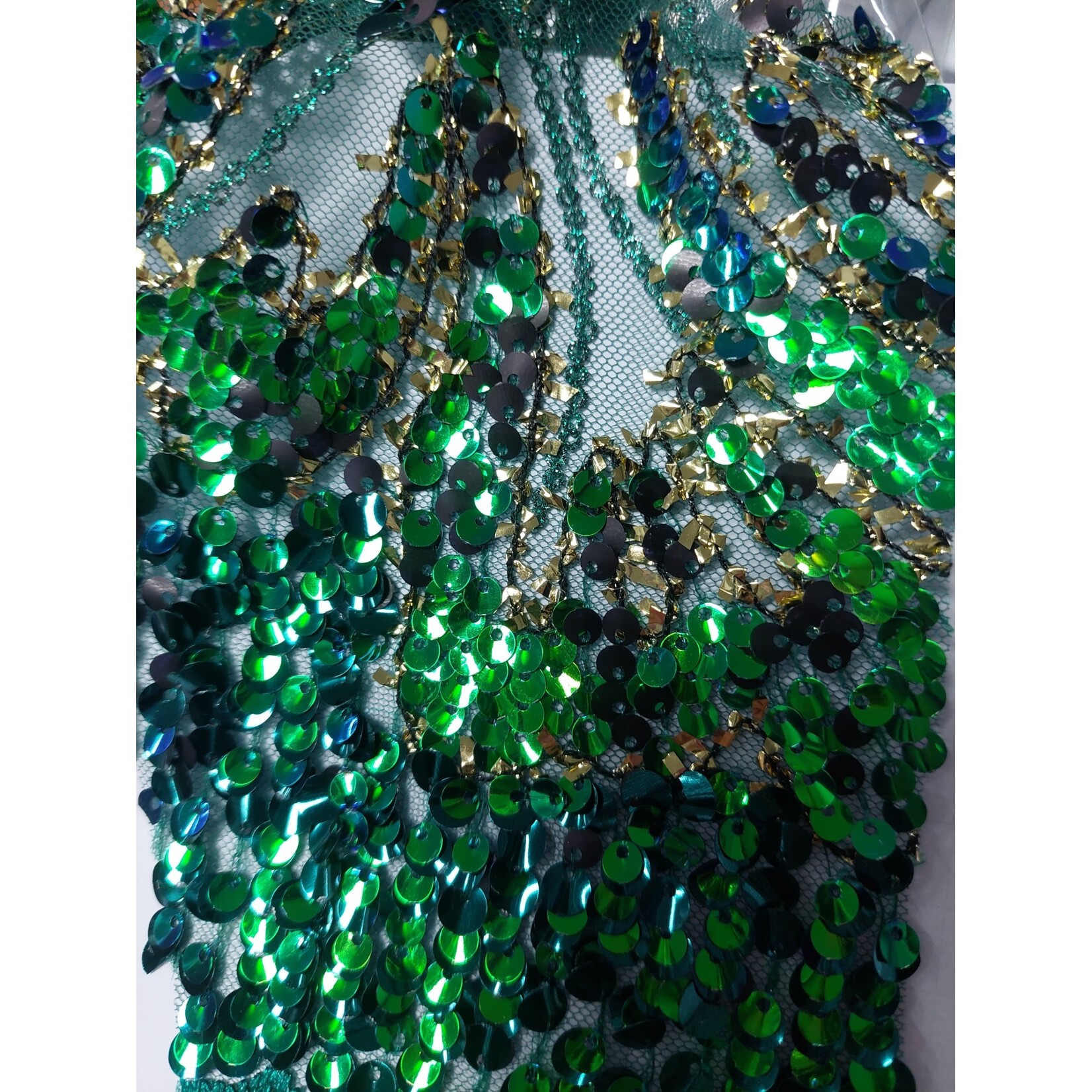 Poly Mesh with Embroidery spangle Lace 49-51 Inches (yard) Green