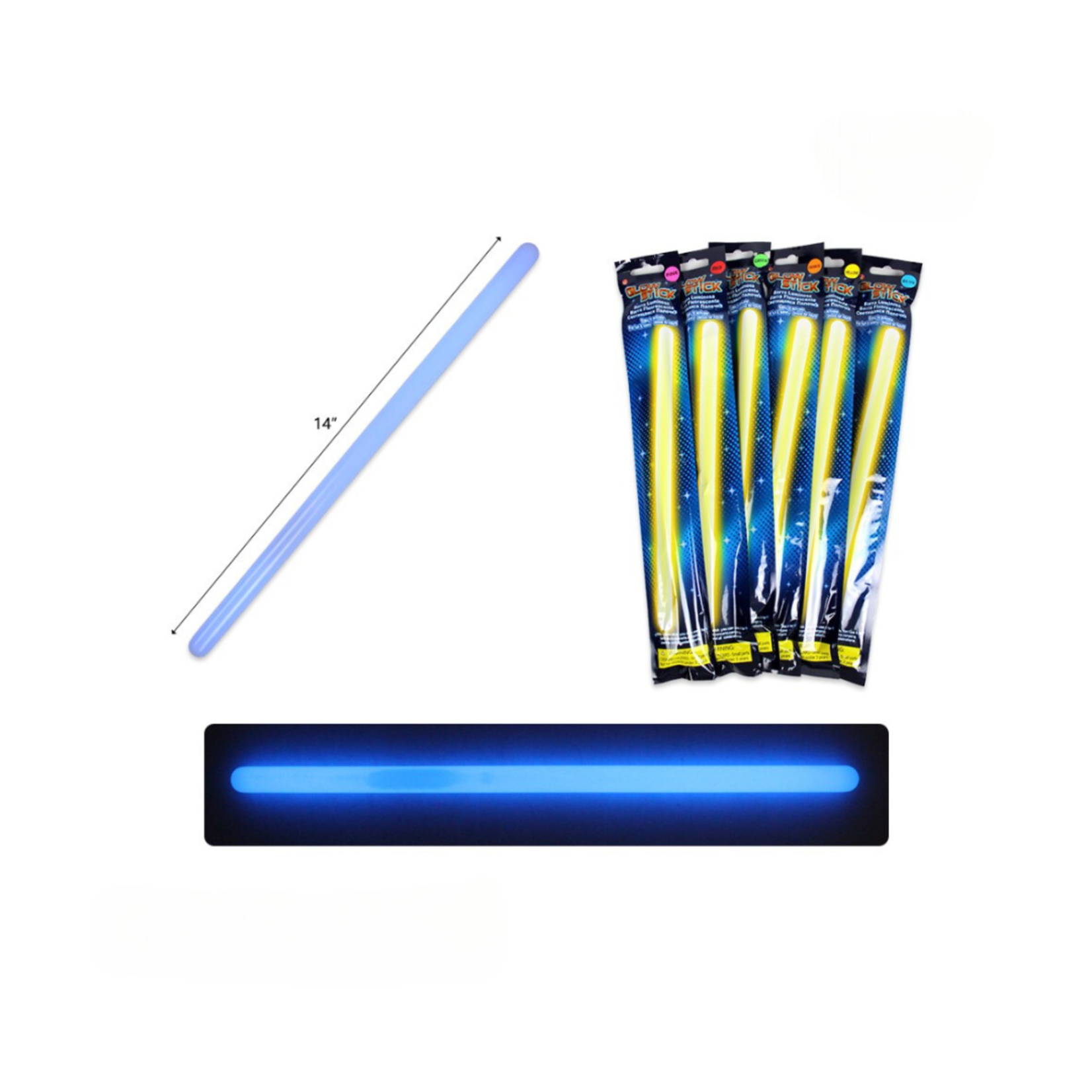 Glow In Dark 14'' Sticks Assorted