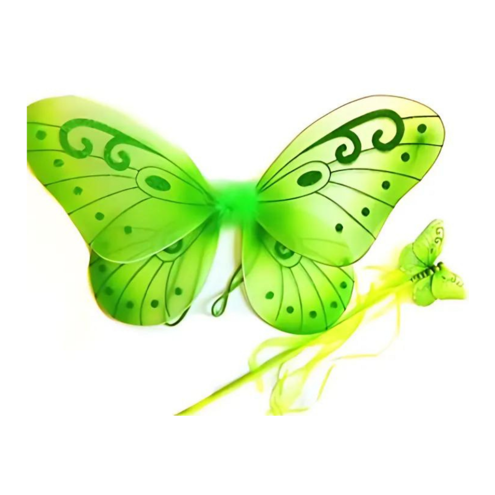 Butterfly Wing Wand Set 21"-Green
