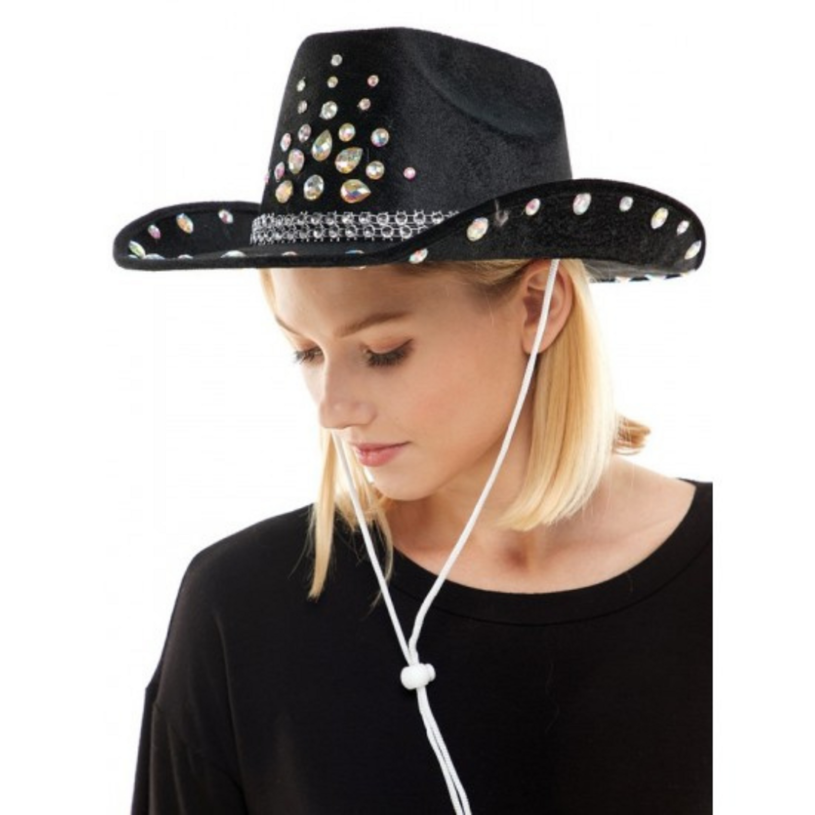 Cowgirl Hat Black With Diamonds