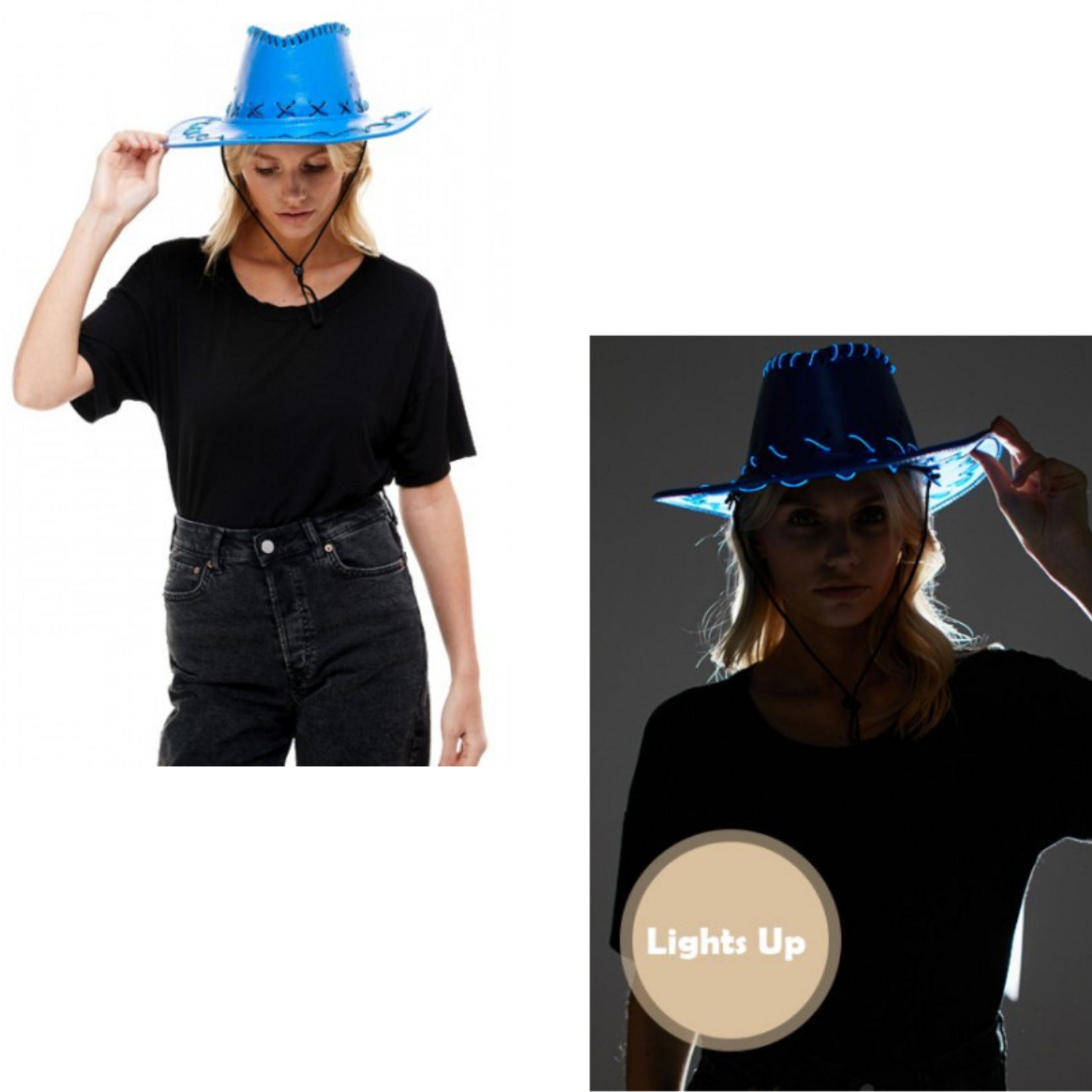 Cowboy Hat Blue  Neon Music Festival