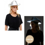 Cowboy Hat Silver - Neon Light