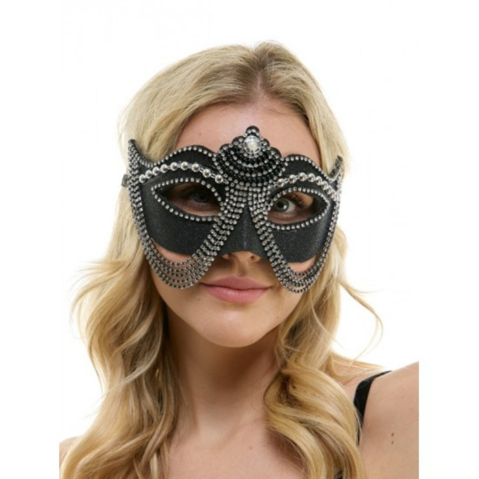 Mask Black Jewelled With Chains