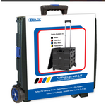 BAZIC 16" x 18' x 15" Blue Folding cart on wheels w/lid cover