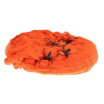 HALLOWEEN NEON SPIDER WEB 2OZ - ORANGE