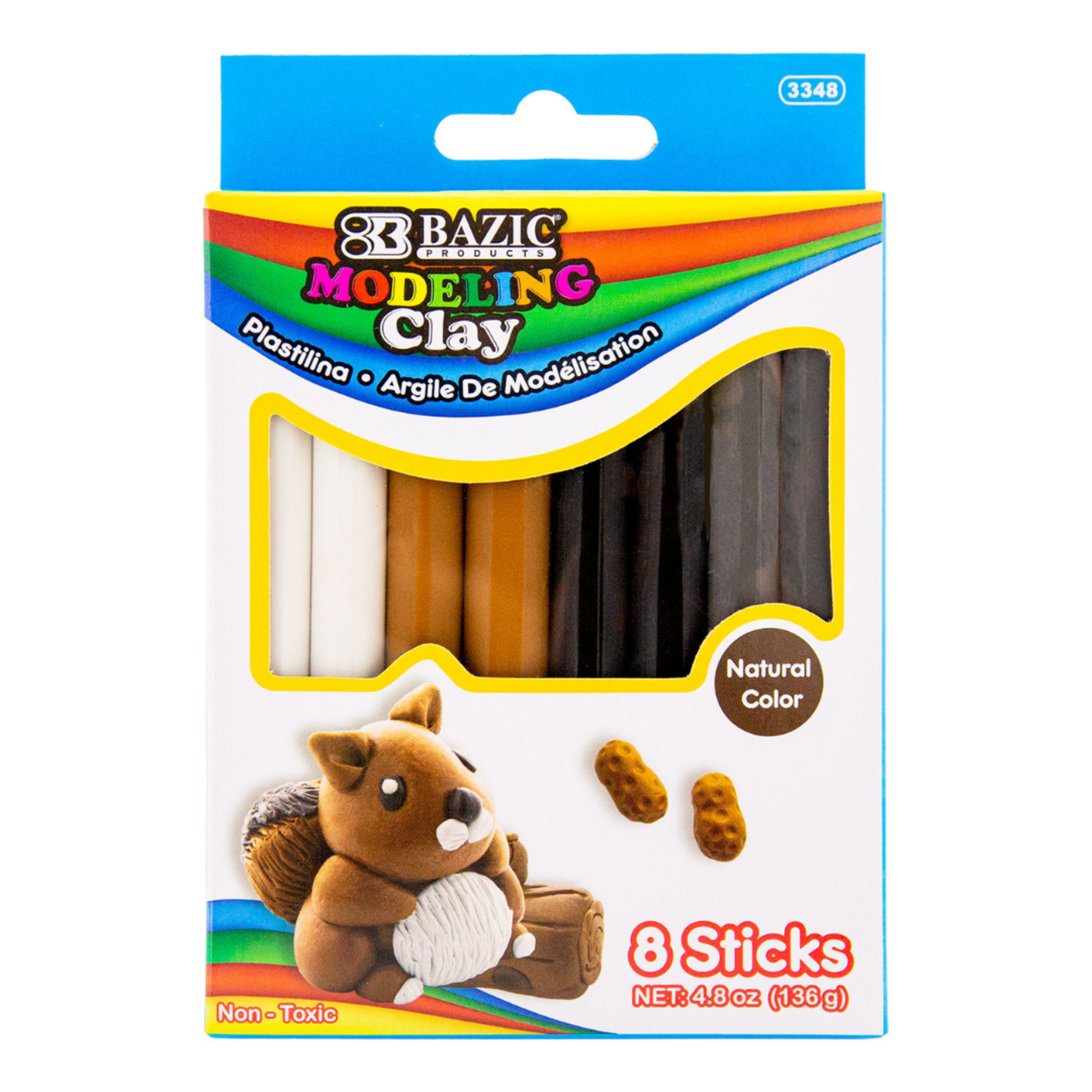 BAZIC 4.8 Oz  4 natural/Earth Colour Modeling Clay Sticks