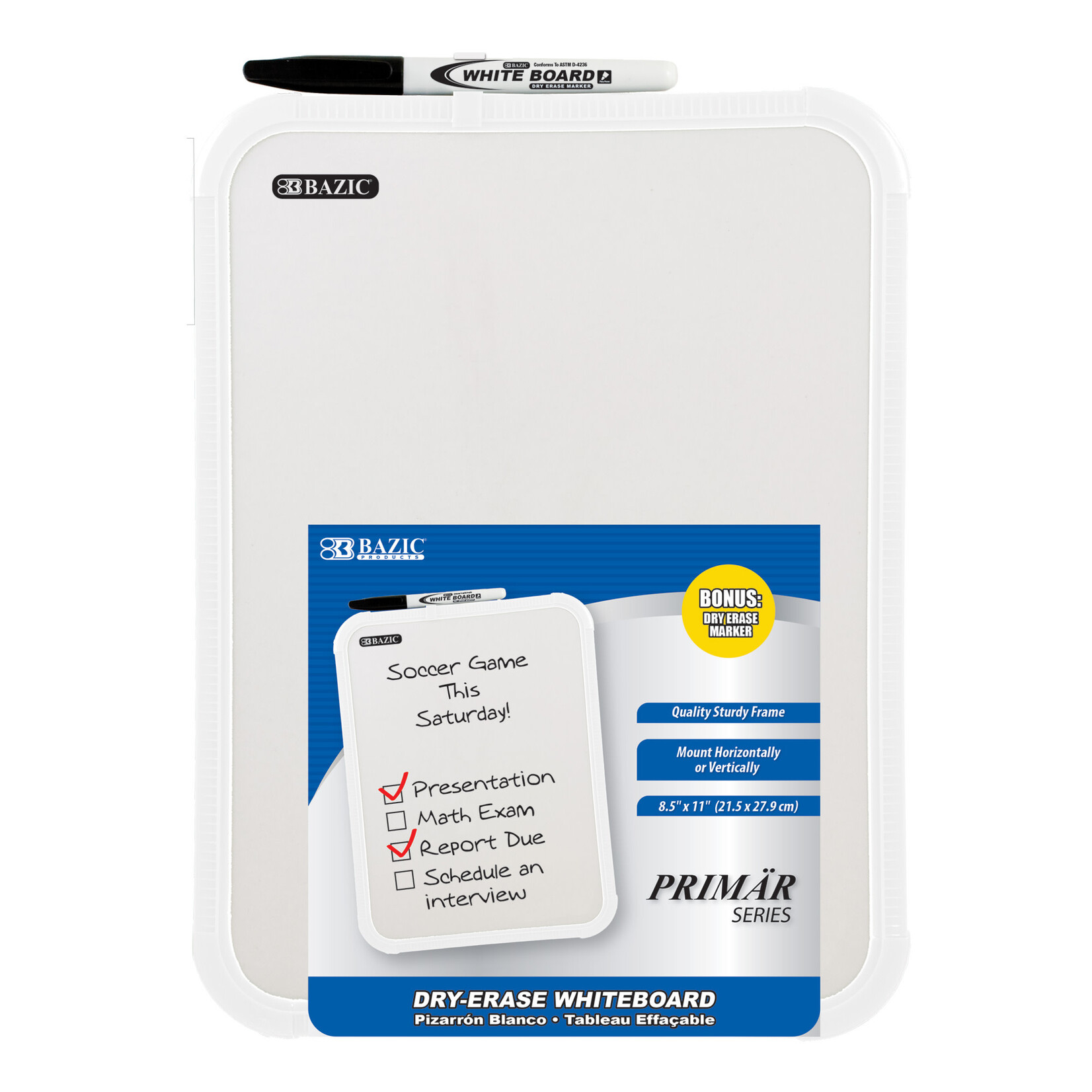 Bazic 8.5" x 11" Dry Erase Board  w/marker