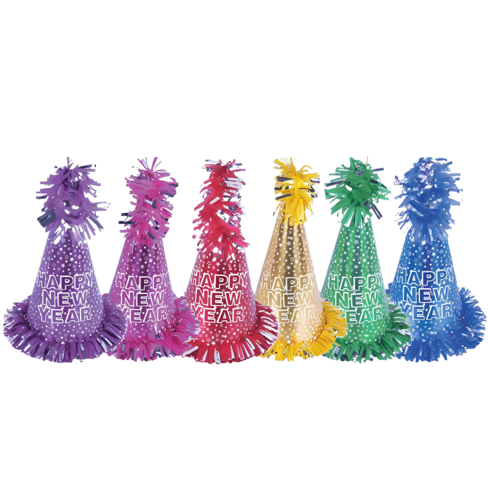 Giant 15" Happy New Year Asst Color Superstar Foil Hat