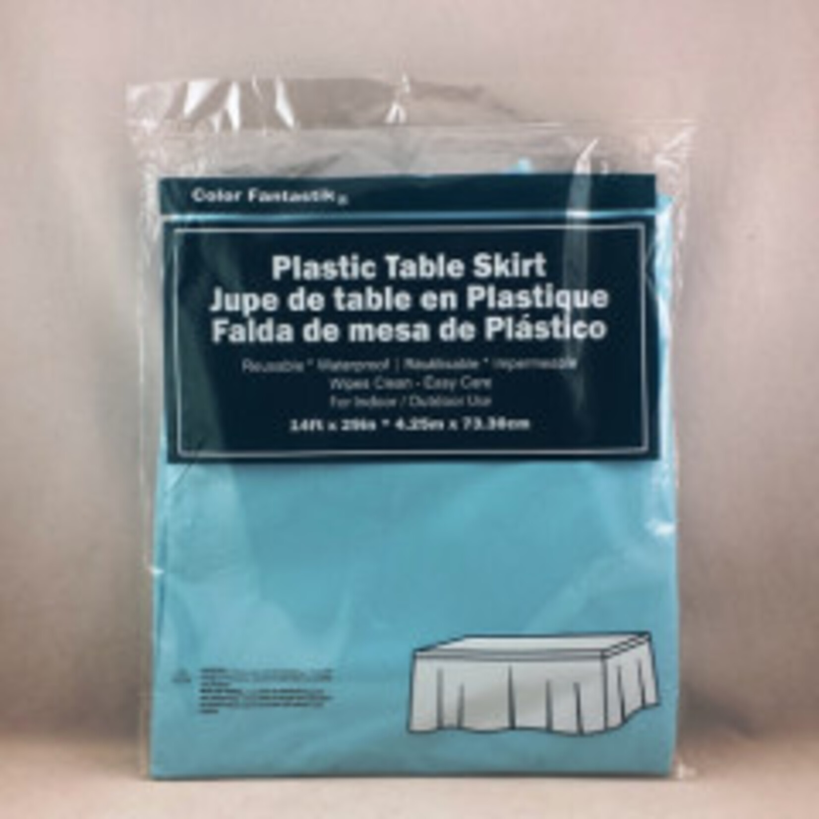 Plastic Table Rectangle Skirt 14ft x 29" -