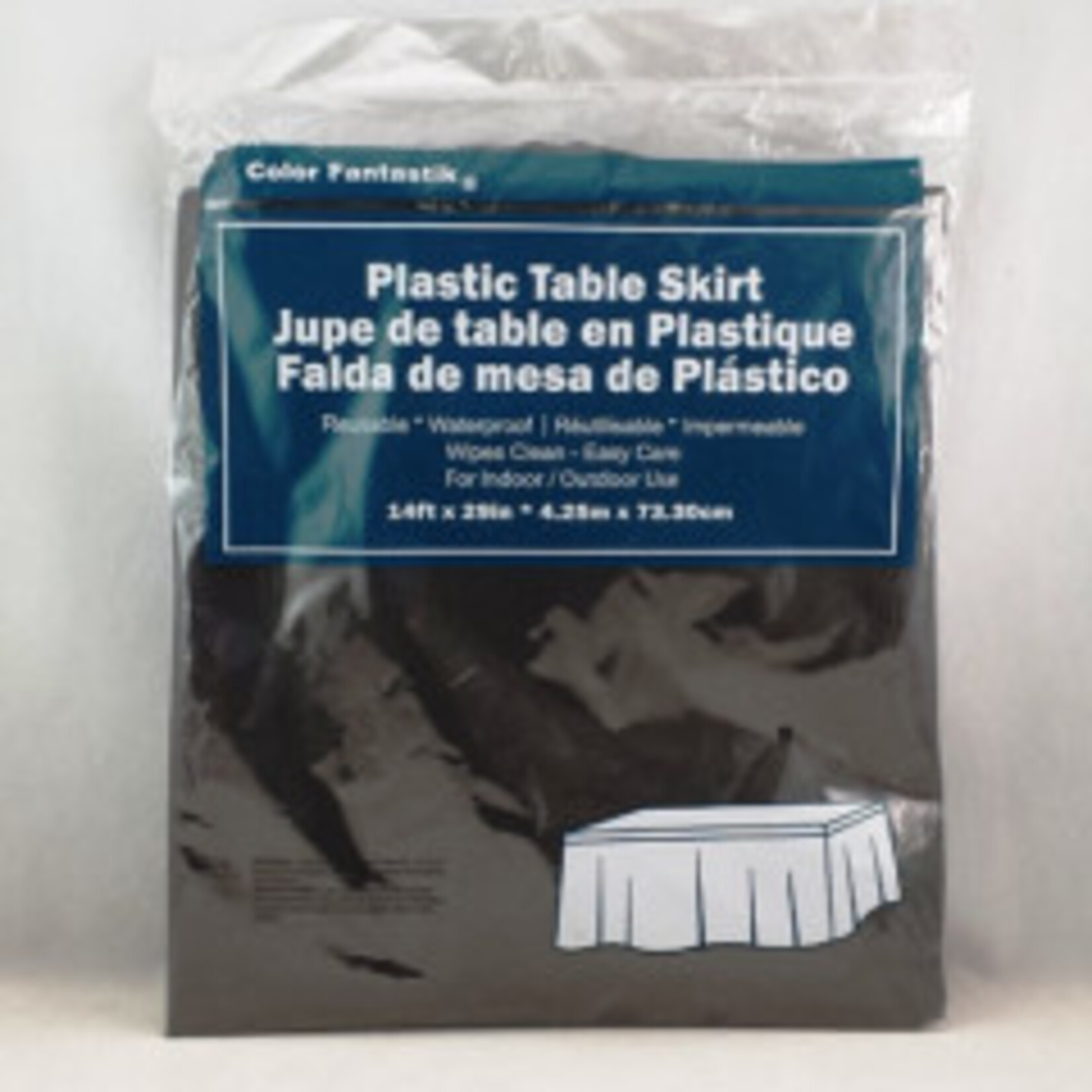 Plastic Table Rectangle Skirt 14ft x 29" -