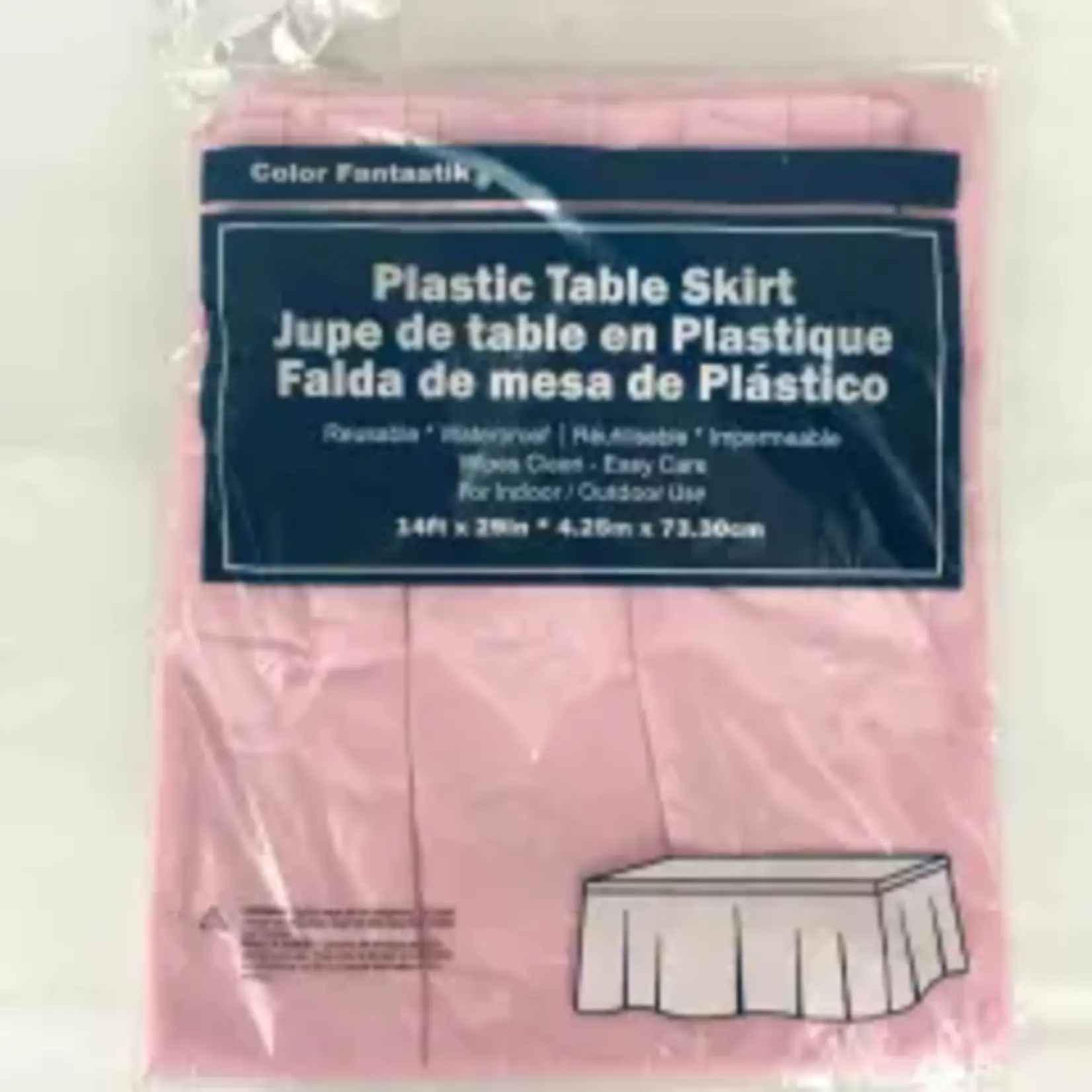 Plastic Table Rectangle Skirt 14ft x 29" -
