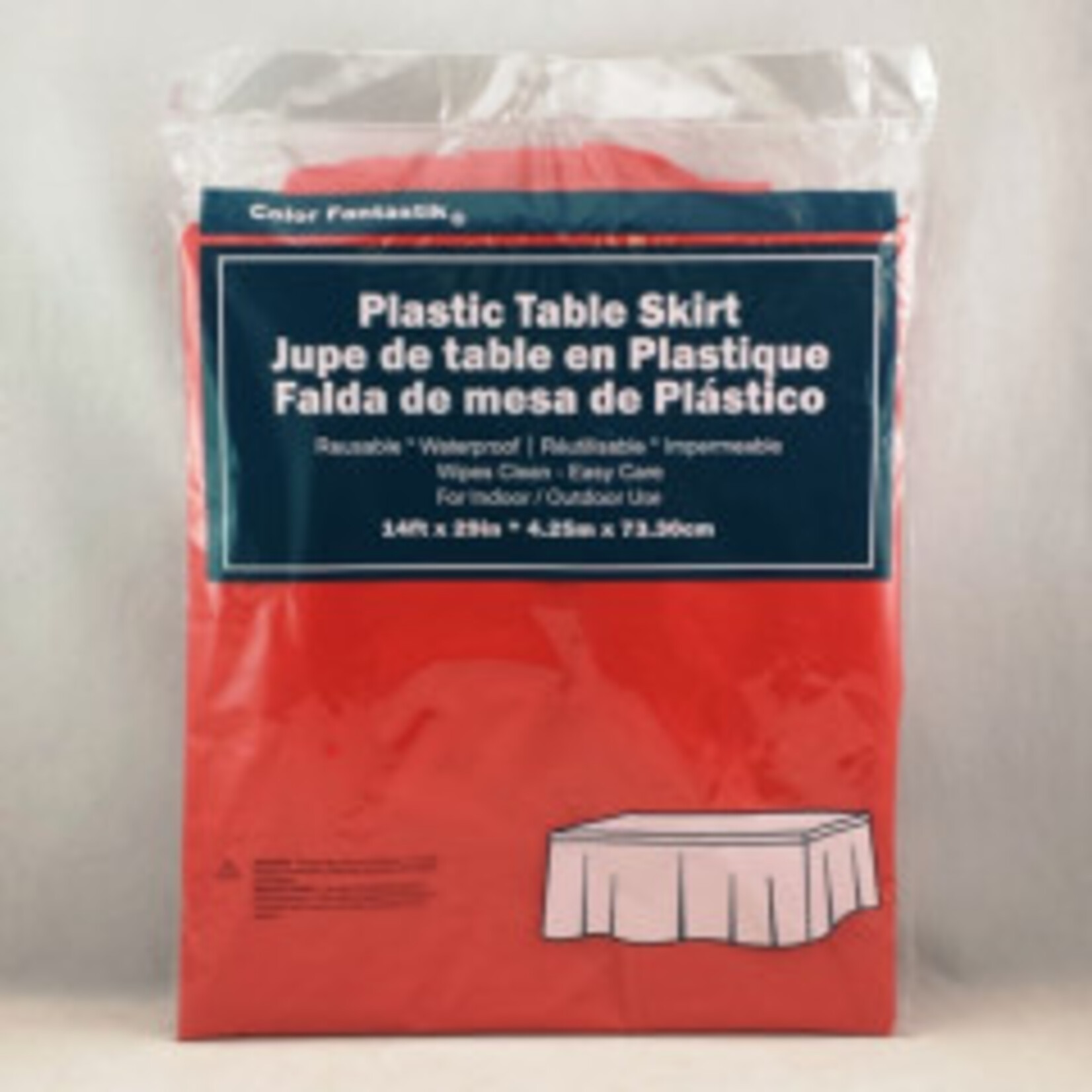 Plastic Table Rectangle Skirt 14ft x 29" -