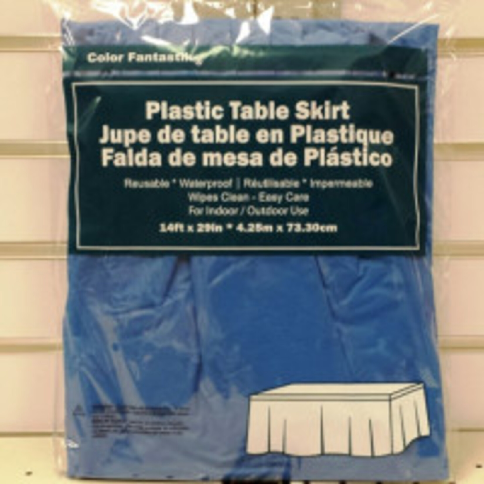 Plastic Table Rectangle Skirt 14ft x 29" -