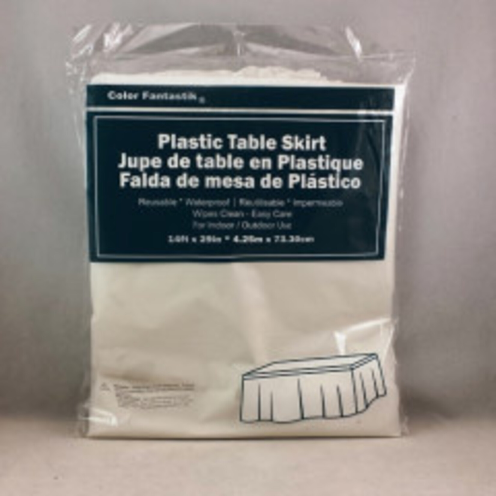 Plastic Table Rectangle Skirt 14ft x 29" -