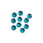 Crystal Lane DIY Sew on Rhinestone 10mm Silver/ Teal 20pcs