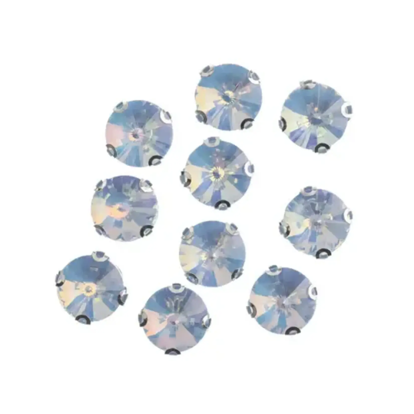 Crystal Lane DIY Sew on Rhinestone 10mm Silver/Blue Opal 20pcs