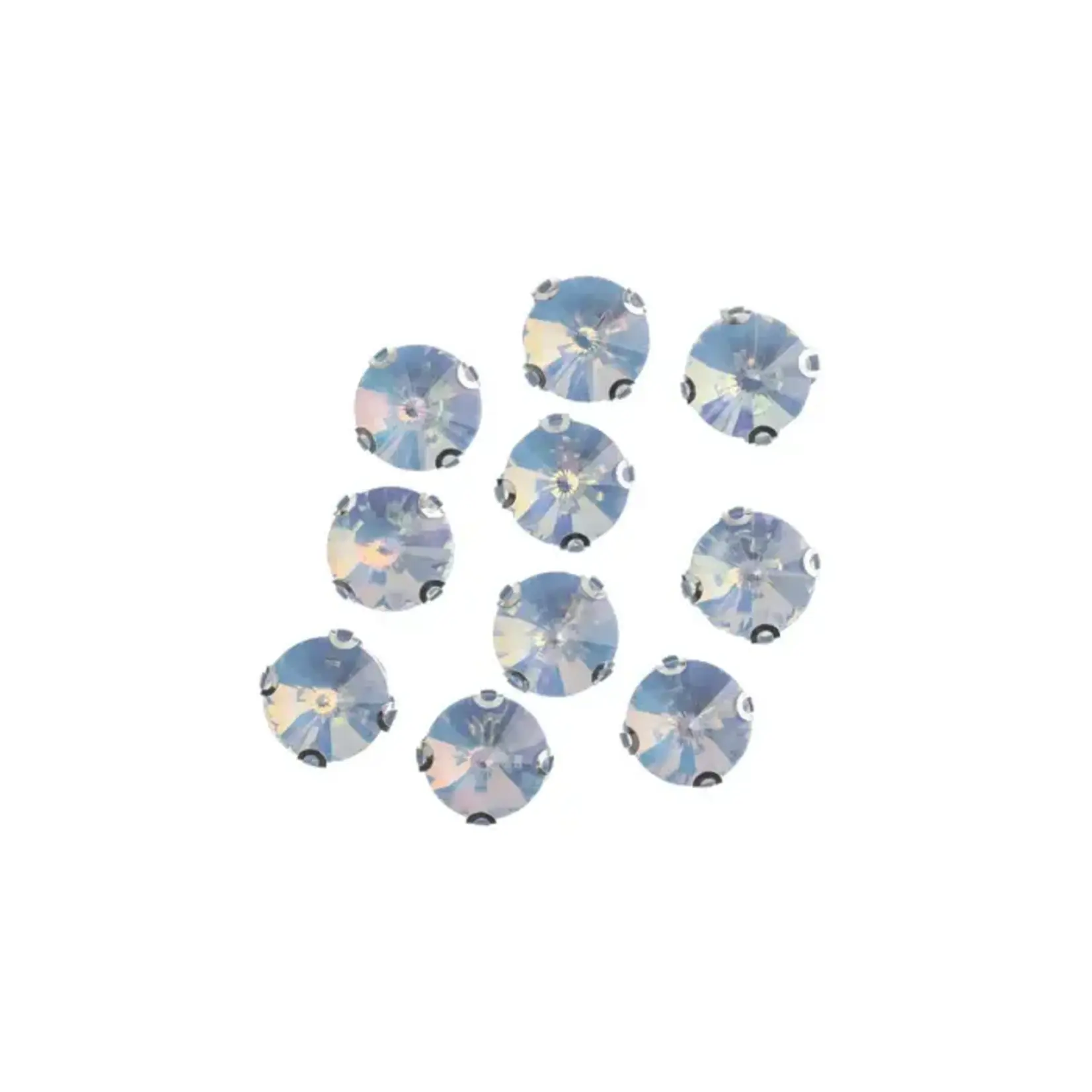 Crystal Lane DIY Sew on Rhinestone 10mm Silver/Blue Opal 20pcs