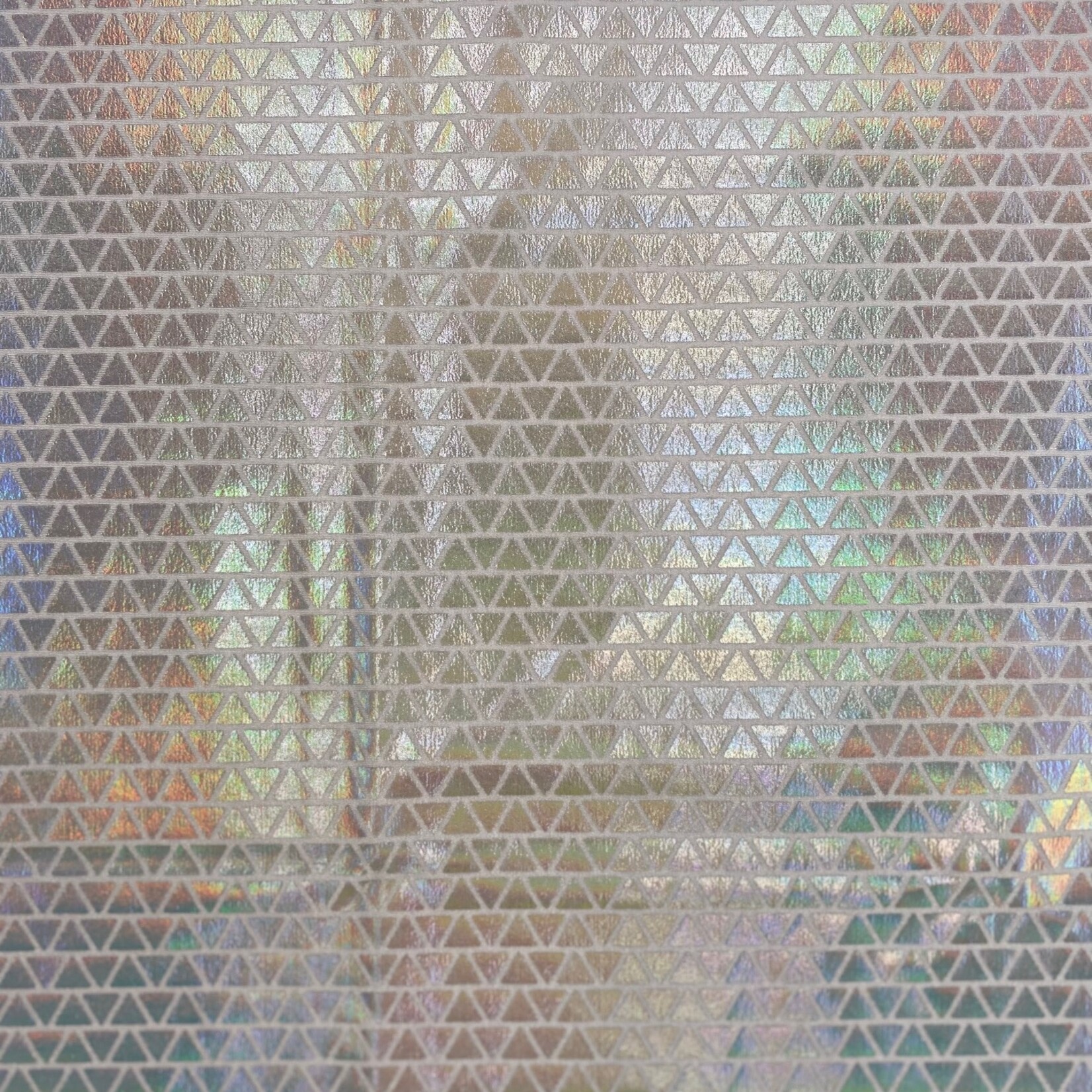 Spandex Patterned Holographic  - Silver on White