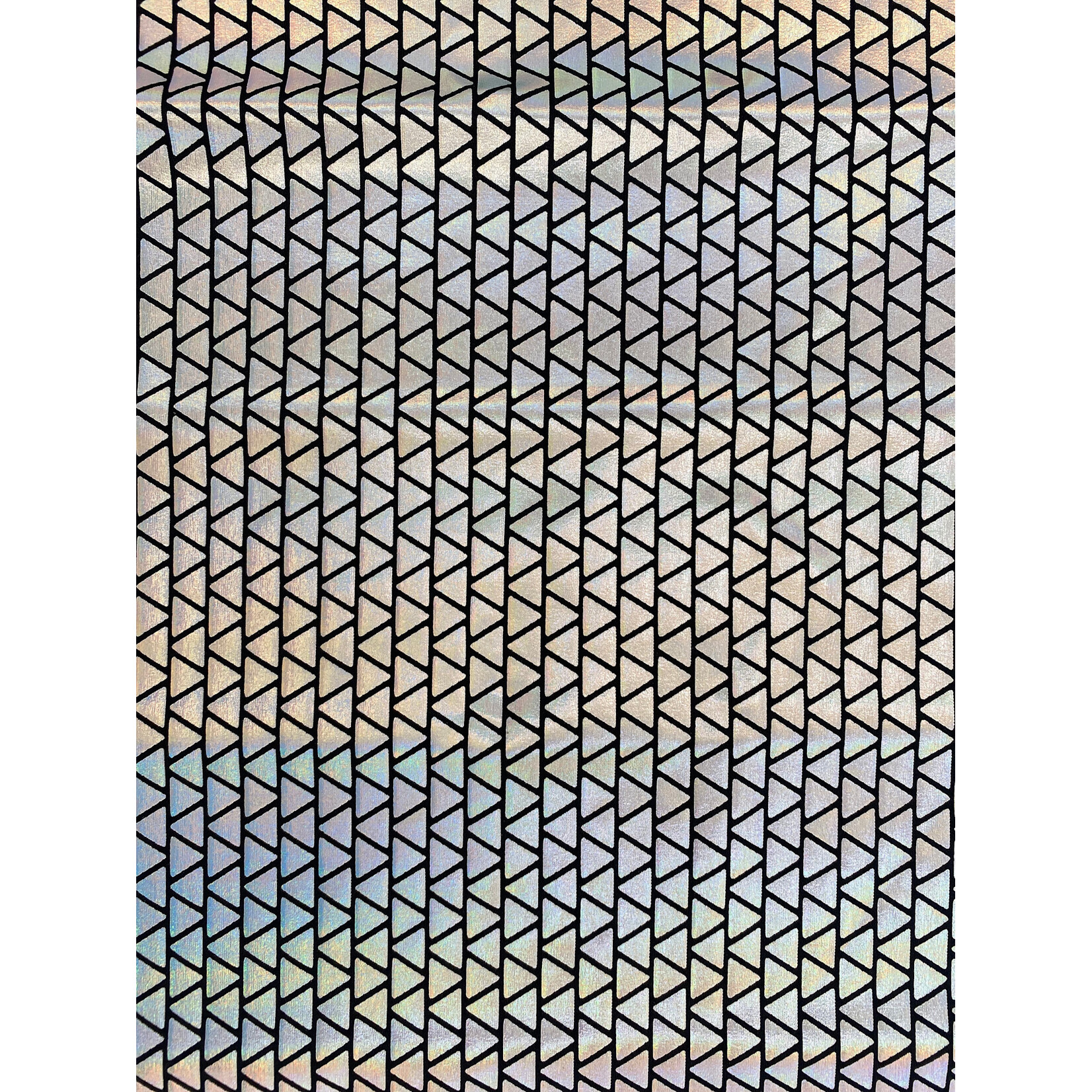 Spandex Patterned Holographic  - Silver on Black