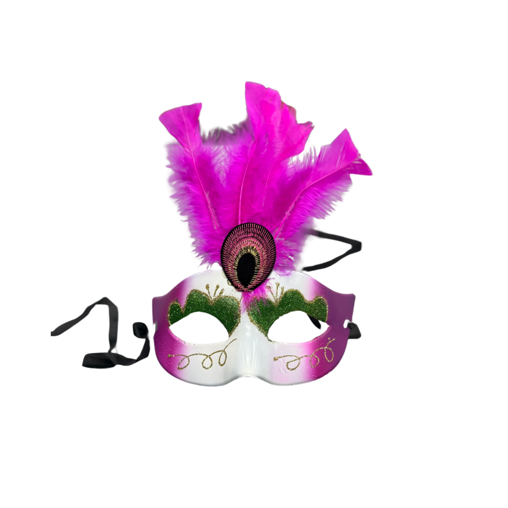 Peacock Masquerade Mask - Fuchsia