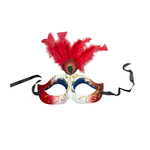 Peacock Masquerade Mask - Red
