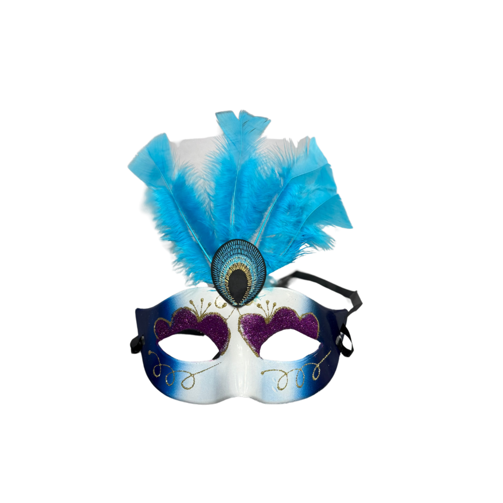 Peacock Masquerade Mask - Turquoise