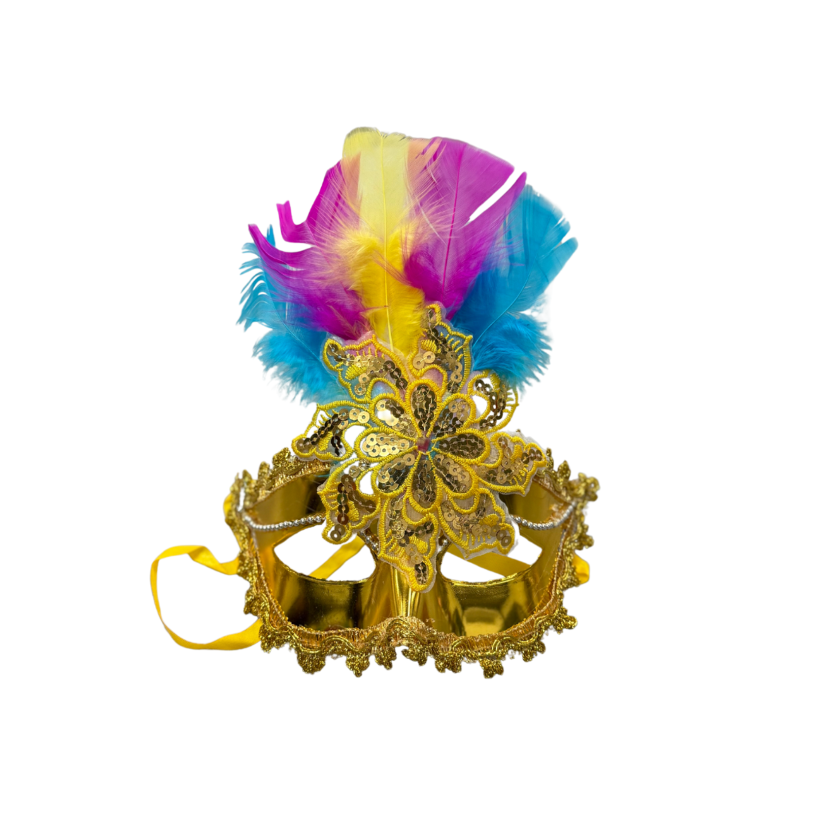 Fancy Sequins Masquerade Mask - Gold