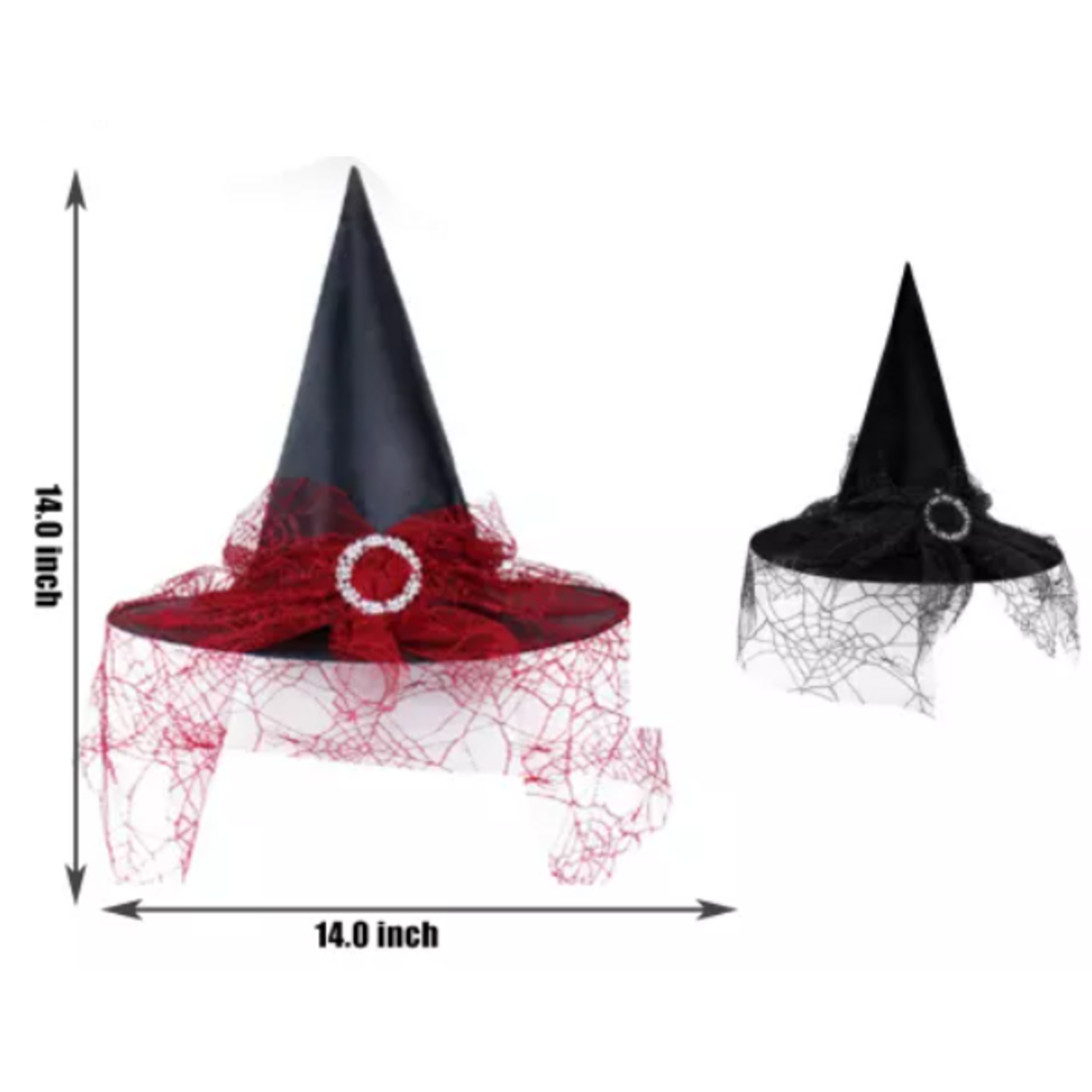 HALLOWEEN COSTUME - WITCH HAT AVERAGE RED