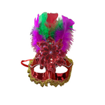 Fancy Sequins Masquerade Mask - Red