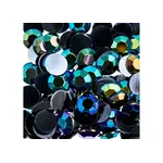 Acrylic Round Flat Back Rhinestones 10mm Black AB 500pcs