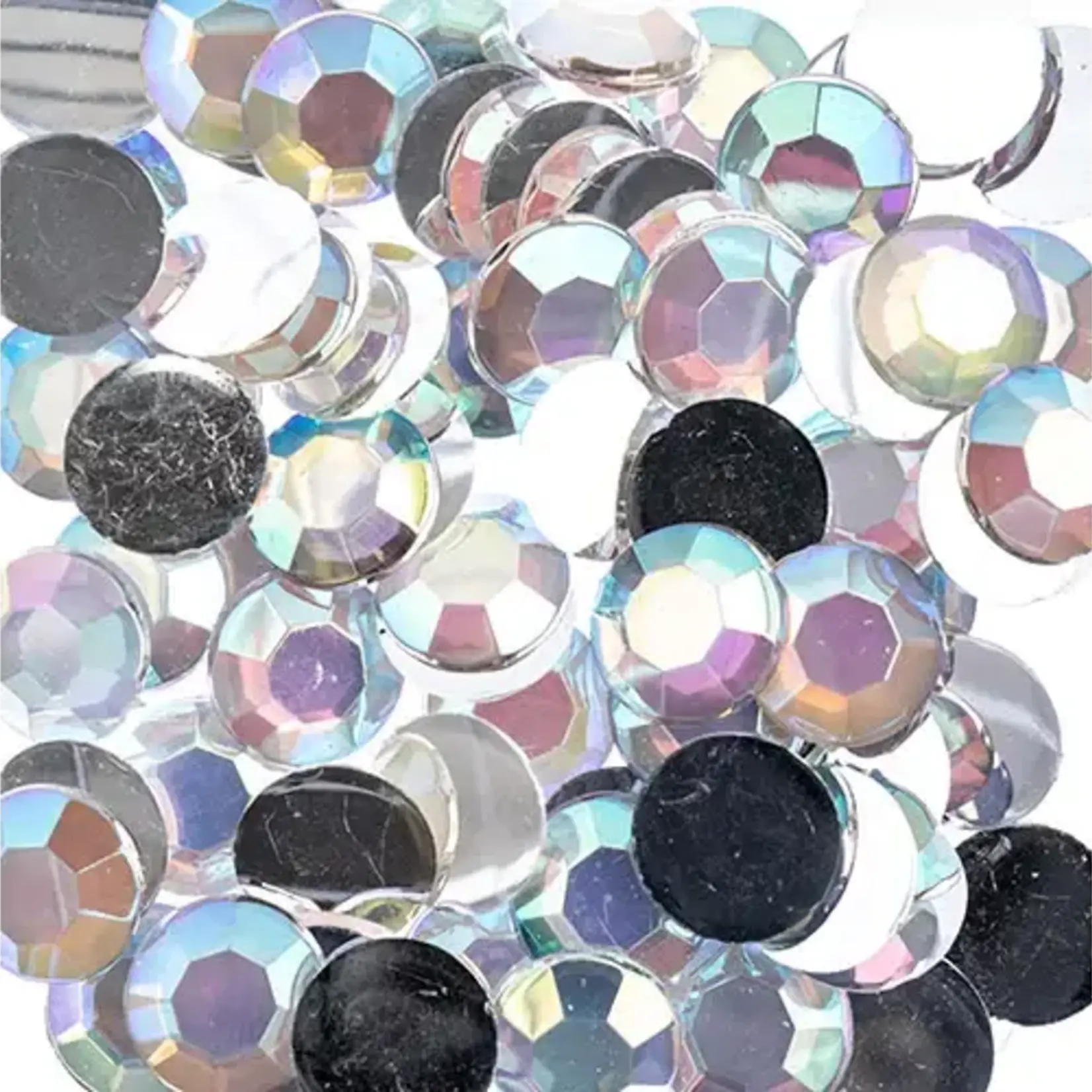 Acrylic Round Flat Back Rhinestones 10mm Crystal AB 500pcs