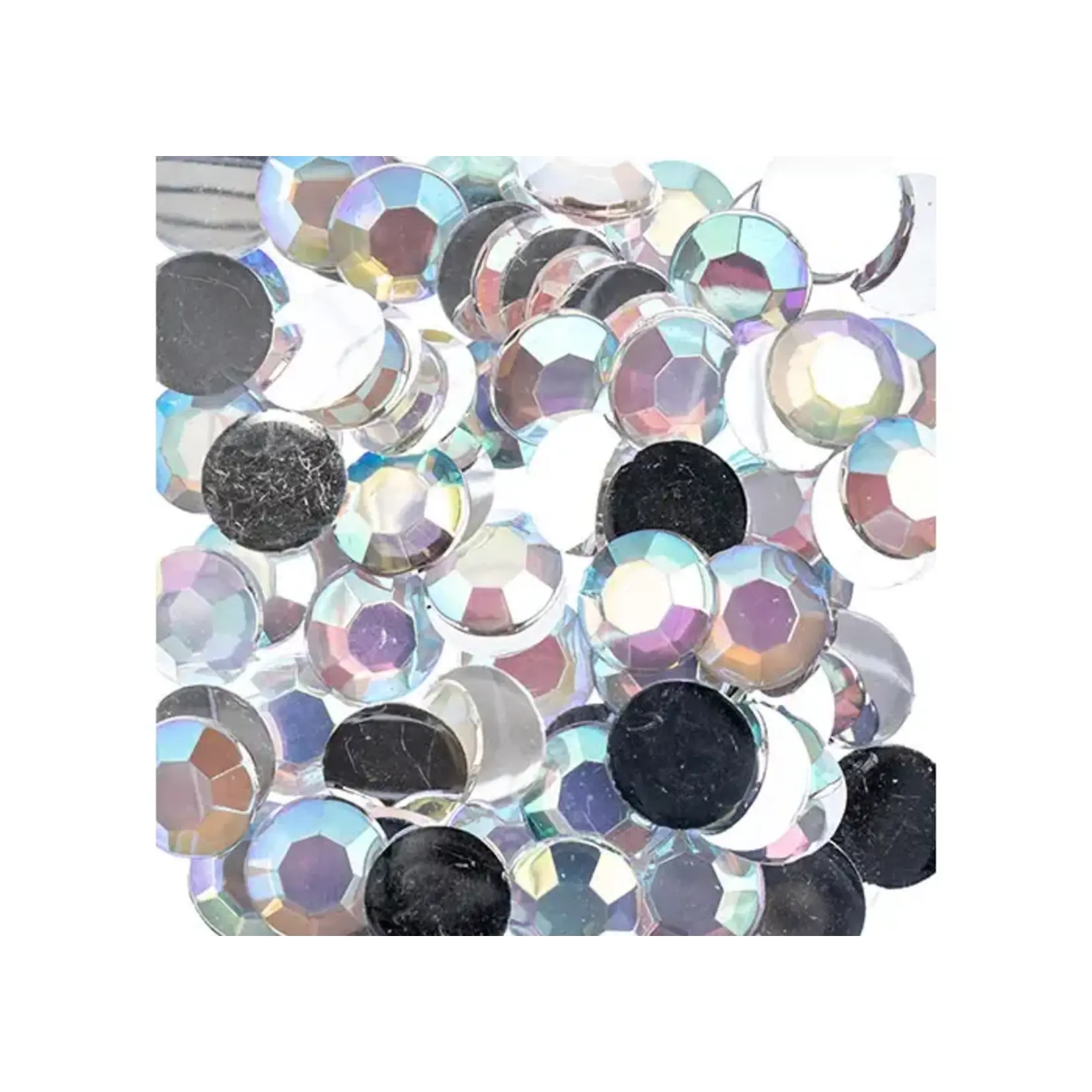 Acrylic Round Flat Back Rhinestones 10mm Crystal AB 500pcs