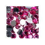 Acrylic Round Flat Back Rhinestones 10mm Fuchsia 500pcs