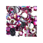 Acrylic Round Flat Back Rhinestones 10mm Fuchsia AB 500pcs