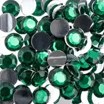 Acrylic Round Flat Back Rhinestones 10mm Green 500pcs
