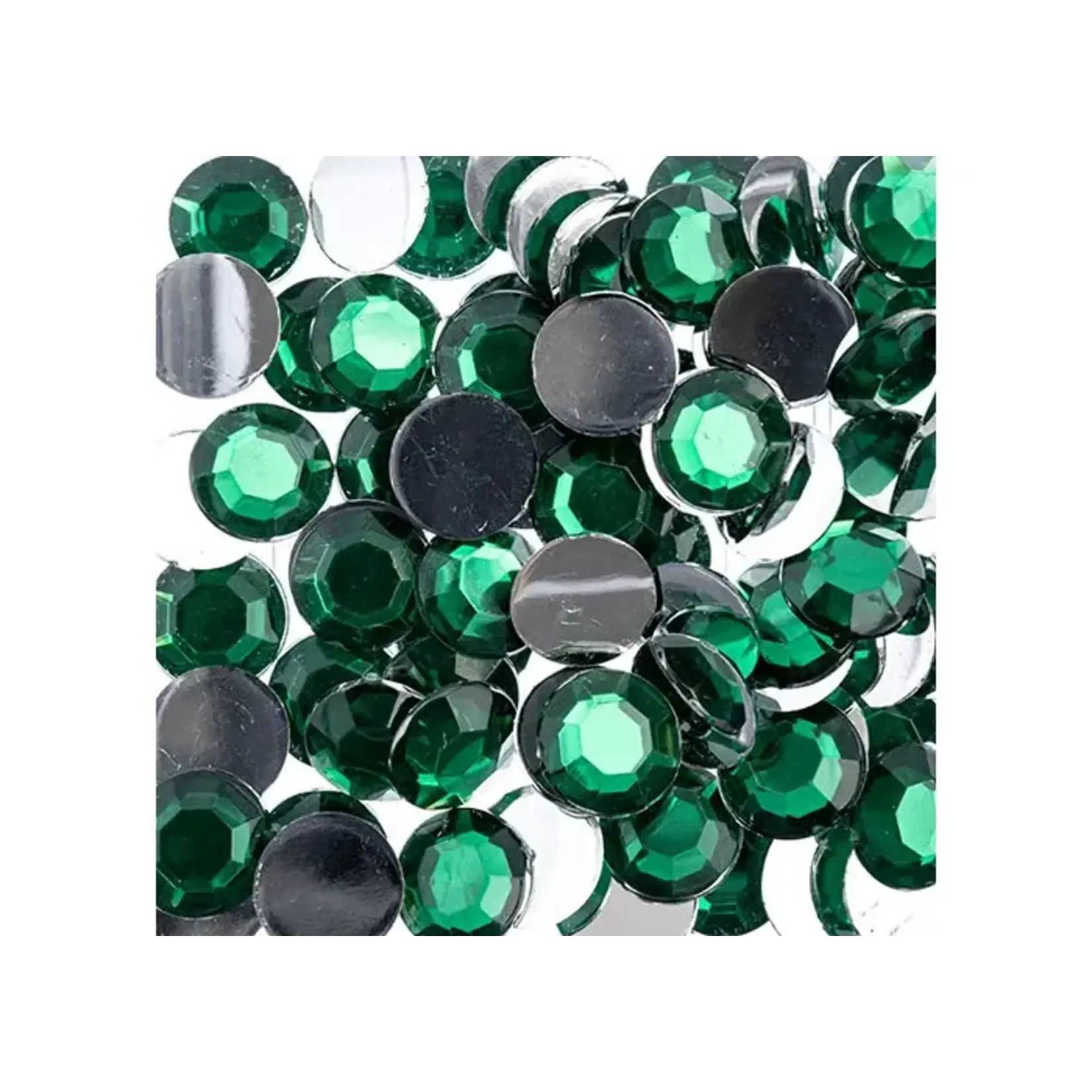 Acrylic Round Flat Back Rhinestones 10mm Green 500pcs