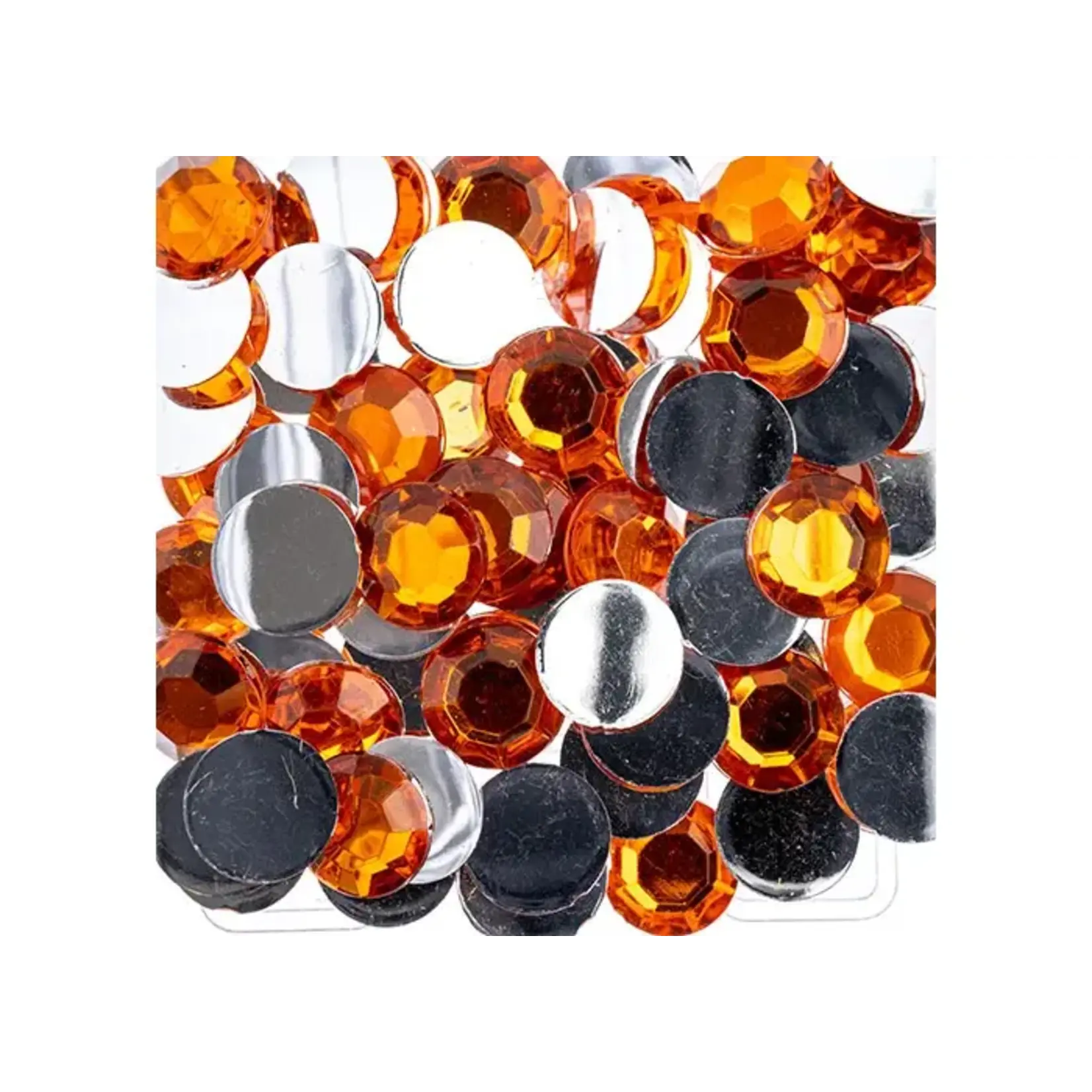 Acrylic Round Flat Back Rhinestones 10mm Orange 500pcs
